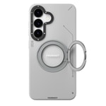 Galaxy S25 Kılıf M-safe Şarj Özellikli 360° Standlı Basit Mat Deri Desenli Youngkit Tech Leather Serisi Kapak