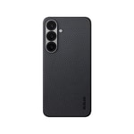 Galaxy S25 Plus Kılıf M-safe Şarj Özellikli 600D Aramid Fiber Pitaka Ultra-Slim Classic Serisi Black-Grey Twill Kapak