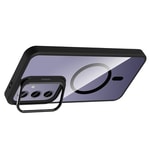 Galaxy S25 Plus Kılıf Standlı ve Kamera Lens Hediyeli M-Safe Şarj Özellikli Zore Etro Kapak