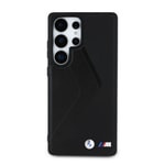 Galaxy S25 Ultra Kılıf BMW Orjinal Lisanslı M-safe Şarj Özellikli M Logolu Oversize Çizgili PU Deri Kapak