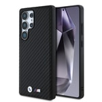 Galaxy S25 Ultra Kılıf BMW Orjinal Lisanslı M-safe Şarj Özellikli Karbon Fiber Tasarımlı ve Metal Logolu PU Deri Kapak