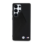 Galaxy S25 Ultra Kılıf BMW Orjinal Lisanslı M-safe Şarj Özellikli M Logolu Oversize Çizgili PU Deri Kapak