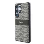 Galaxy S25 Ultra Kılıf DKNY Orjinal Lisanslı Kartlıklı 3D Yazılı Repeat Texture Pattern Kapak