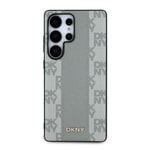 Galaxy S25 Ultra Kılıf DKNY Orjinal Lisanslı M-safe Şarj Özellikli 3D Yazılı Checkered Pattern Kapak