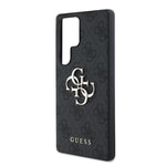 Galaxy S25 Ultra Kılıf Guess Orjinal Lisanslı PU Deri 4G Desenli Metal Büyük 4G ve Yazı Logolu Kapak