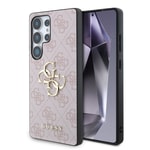 Galaxy S25 Ultra Kılıf Guess Orjinal Lisanslı PU Deri 4G Desenli Metal Büyük 4G ve Yazı Logolu Kapak