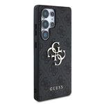Galaxy S25 Ultra Kılıf Guess Orjinal Lisanslı PU Deri 4G Desenli Metal Büyük 4G ve Yazı Logolu Kapak