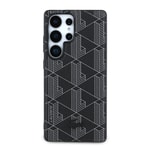 Galaxy S25 Ultra Kılıf Lacoste Orjinal Lisanslı M-safe Şarj Özellikli PU Deri Görünümlü Karışık Monogram Desenli Kapak