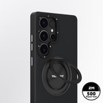 Galaxy S25 Ultra Kılıf M-safe Şarj Özellikli 360° Standlı Basit Mat Deri Desenli Youngkit Tech Leather Serisi Kapak