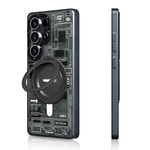Galaxy S25 Ultra Kılıf M-safe Şarj Özellikli Youngkit 360° Standlı Technology Serisi Kapak