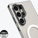 Galaxy S25 Ultra Kılıf M-safe Şarj Özellikli Cam Arka Yüzey TPU Youngkit Gemstone Serisi Kapak