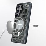 Galaxy S25 Ultra Kılıf M-safe Şarj Özellikli Youngkit 360° Standlı Technology Serisi Kapak