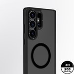 Galaxy S25 Ultra Kılıf M-safe Şarj Özellikli Cam Arka Yüzey TPU Youngkit Gemstone Serisi Kapak