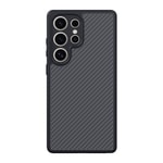 Galaxy S25 Ultra Kılıf M-safe Şarj Özellikli Karbon Fiber Tasarımlı Zore Elnino Kapak