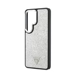 Galaxy S26 Ultra Kılıf Guess Orjinal Lisanslı M-safe Şarj Özellikli Metal Kamera Çerçeveli Üçgen Logolu Glitter Kapak