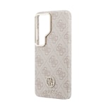 Galaxy S26 Ultra Kılıf Guess Orjinal Lisanslı M-safe Şarj Özellikli Gold Metal Kamera Çerçeveli Taşlı 4G Logolu Kapak