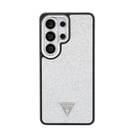 Galaxy S26 Ultra Kılıf Guess Orjinal Lisanslı M-safe Şarj Özellikli Metal Kamera Çerçeveli Üçgen Logolu Glitter Kapak