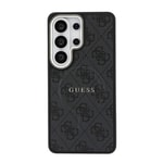 Galaxy S26 Ultra Kılıf Guess Orjinal Lisanslı M-safe Şarj Özellikli Metal Kamera Çerçeveli PU Deri 4G Desenli Yazı Logolu Kapak