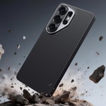Galaxy S26 Ultra Kılıf Karbon Fiber M-safe Şarj Özellikli Benks Hybrid ArmorPro 600D Kevlar Kapak