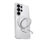 Galaxy S26 Ultra Kılıf M-safe Şarj Özellikli Raptic Air Stand Serisi Buzlu Transparan Tasarımlı Standlı Kapak