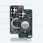 Galaxy S26 Ultra Kılıf M-safe Şarj Özellikli Youngkit 360 Derece Standlı Technology Serisi Kapak