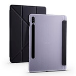 Galaxy Tab S7 T870 Kılıf Zore Tri Folding Kalem Bölmeli Standlı Kılıf