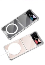 Galaxy Z Flip 3 Kılıf Wireless Şarj Özellikli Airbagli Zore Kıpta Anti Shock M-safe Kapak