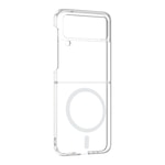 Galaxy Z Flip 4 Kamera Korumalı M-Safe Şarj Özellikli Şeffaf Zore London Sert PC Kapak