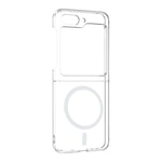 Galaxy Z Flip 5 Kamera Korumalı M-Safe Şarj Özellikli Şeffaf Zore London Sert PC Kapak