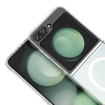 Galaxy Z Flip 5 Kamera Korumalı M-Safe Şarj Özellikli Şeffaf Zore London Sert PC Kapak