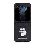 Galaxy Z Flip 5 Kılıf Karl Lagerfeld Orjinal Lisanslı KL Desenli Choupette İkonik Saffiano Kapak