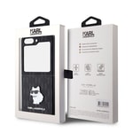 Galaxy Z Flip 5 Kılıf Karl Lagerfeld Orjinal Lisanslı KL Desenli Choupette İkonik Saffiano Kapak