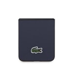 Galaxy Z Flip 5 Kılıf Lacoste Orjinal Lisanslı PU Pike Desenli Arka Yüzey İkonik Timsah Dokuma Logolu Kapak
