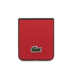 Galaxy Z Flip 5 Kılıf Lacoste Orjinal Lisanslı PU Pike Desenli Arka Yüzey İkonik Timsah Dokuma Logolu Kapak