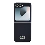 Galaxy Z Flip 6 Kılıf Lacoste Orjinal Lisanslı M-safe Şarj Özellikli Pike Desenli Arka Yüzey İkonik Timsah Dokuma Logolu Kapak