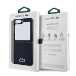 Galaxy Z Flip 6 Kılıf Lacoste Orjinal Lisanslı M-safe Şarj Özellikli Pike Desenli Arka Yüzey İkonik Timsah Dokuma Logolu Kapak