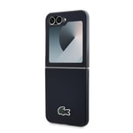 Galaxy Z Flip 6 Kılıf Lacoste Orjinal Lisanslı M-safe Şarj Özellikli Pike Desenli Arka Yüzey İkonik Timsah Dokuma Logolu Kapak