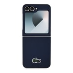 Galaxy Z Flip 6 Kılıf Lacoste Orjinal Lisanslı M-safe Şarj Özellikli Pike Desenli Arka Yüzey İkonik Timsah Dokuma Logolu Kapak