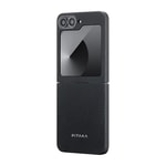 Galaxy Z Flip 6 Kılıf M-safe Şarj Özellikli 600D Aramid Fiber Pitaka Ultra-Slim Classic Serisi Black-Grey Twill Kapak