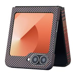 Galaxy Z Flip 6 Kılıf M-safe Şarj Özellikli Aramid Fiber Pitaka Tactile Woven Sunset-Moonrise Serisi Sunset Kapak