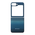 Galaxy Z Flip 6 Kılıf M-safe Şarj Özellikli Aramid Fiber Pitaka Tactile Woven Sunset-Moonrise Serisi Moonrise Kapak