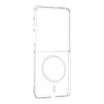 Galaxy Z Flip 7 Kamera Korumalı M-Safe Şarj Özellikli Şeffaf Zore London Sert PC Kapak