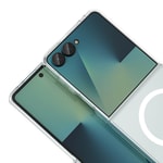 Galaxy Z Flip 7 Kamera Korumalı M-Safe Şarj Özellikli Şeffaf Zore London Sert PC Kapak