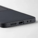 Galaxy Z Flip 7 Kılıf M-safe Şarj Özellikli 600D Aramid Fiber Pitaka Ultra-Slim Classic Serisi Black-Grey Twill Kapak