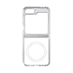 Galaxy Z Flip 7 Kılıf M-safe Şarj Özellikli Şeffaf Sert PC Zore Embos Kapak