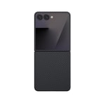 Galaxy Z Flip 7 Kılıf M-safe Şarj Özellikli 600D Aramid Fiber Pitaka Ultra-Slim Classic Serisi Black-Grey Twill Kapak