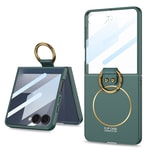 Galaxy Z Flip 7 Kılıf M-safe Şarj Özellikli Zore Kıpta Yüzüklü Flip Sert Kapak