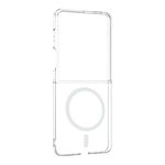 Galaxy Z Flip 8 Kamera Korumalı M-Safe Şarj Özellikli Şeffaf Zore London Sert PC Kapak