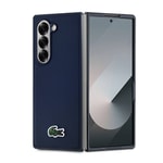 Galaxy Z Fold 6 Kılıf Lacoste Orjinal Lisanslı M-safe Şarj Özellikli Pike Desenli Arka Yüzey İkonik Timsah Dokuma Logolu Kapak