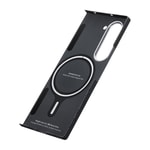 Galaxy Z Fold 6 Kılıf M-safe Şarj Özellikli 600D Aramid Fiber Pitaka Ultra-Slim Classic Serisi Black-Grey Twill Kapak